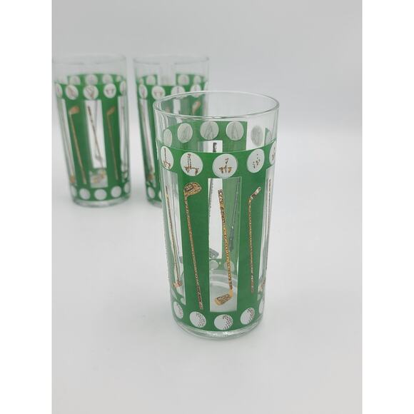 Vintage Georges Briard Golf Theme Highball Glasses Set 0f 4 #2 - Picture 5 of 7